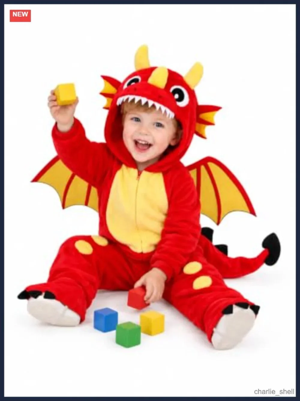 Toddler Dinosaur Costume 3D Hooded Jumpsuit Halloween Pretend Play